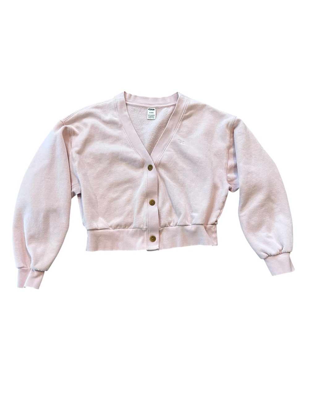 Pink by Victoria’s Secret pink crop button up sweatshirt cardigan size M